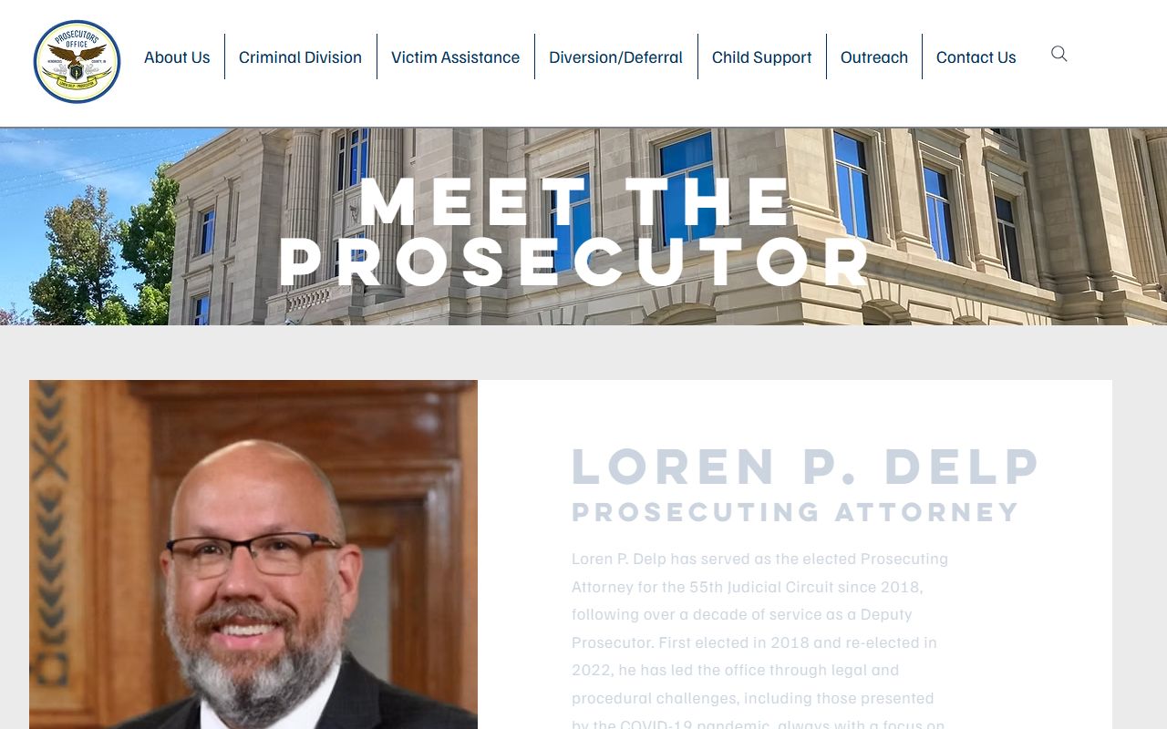 Hendricks County criminal court records Prosecutor Loren P. Delp biography page