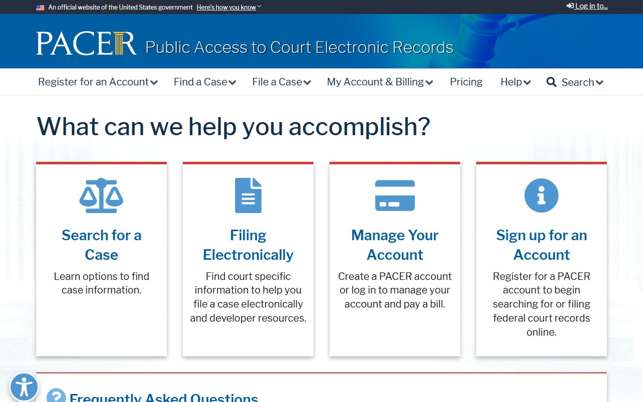 Hendricks County federal district court records through PACER