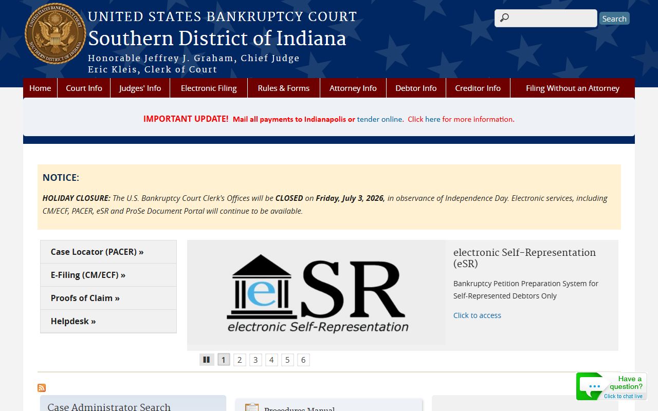 Hendricks County bankruptcy records in the Southern District of Indiana